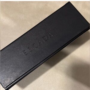 Escada Designer black eyewear Glasses Leather tri-fold Case magnetic closure